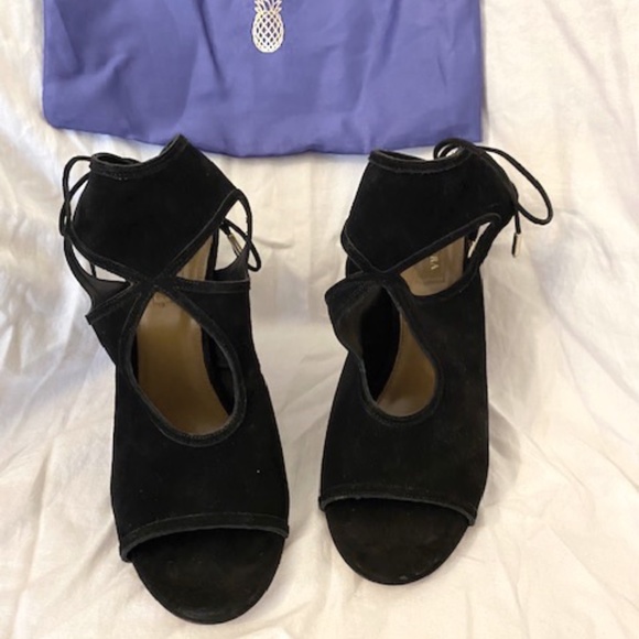 AQUAZZURA SEXY THING 105 CUTOUT SANDAL HEELS - Picture 5 of 5